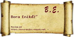 Bora Enikő névjegykártya